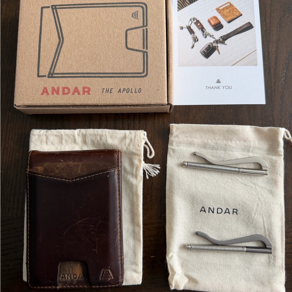 Andar Apollo Brown Leather Card Holder